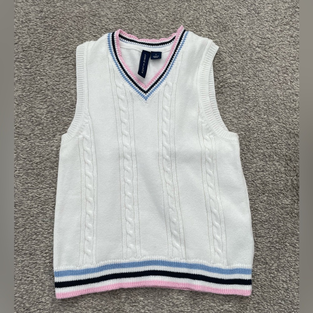 Janie and Jack V-Neck Sleeveless Cable Knit Sweater Unisex Size 3